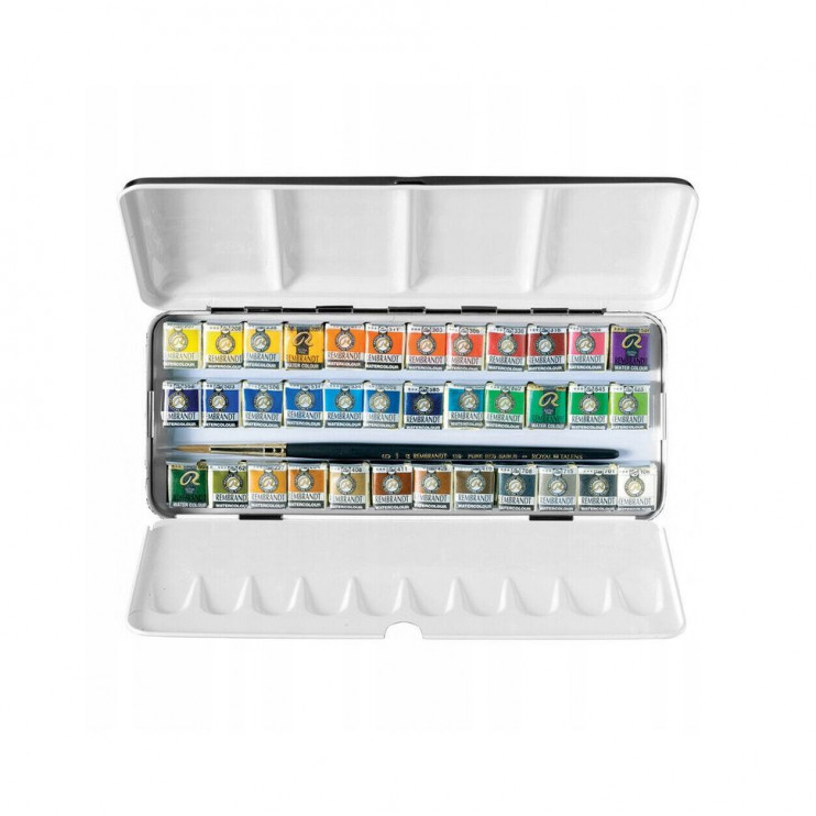Набор акварельных красок "Rembrandt" 36 кювет в металлическом пенале