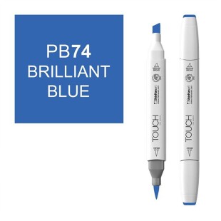 Маркер Touch Twin "Brush" цвет PB74 (синий бриллиантовый)