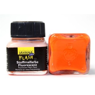 Краска нерастекающаяся по светлым тканям Kreul "Javana Tex Flash" 20мл, светло-оранжевый флюоресцентный