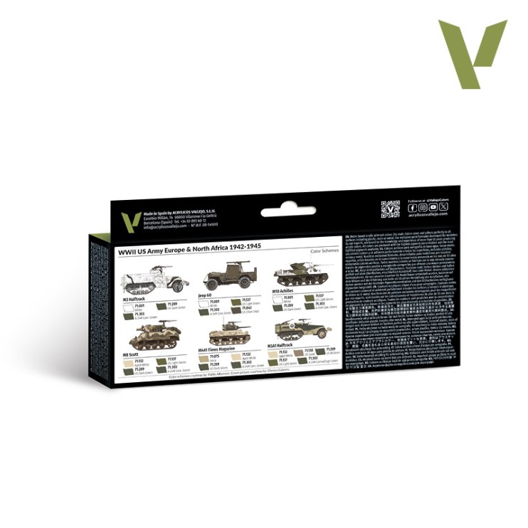 Набор 8 красок Model Air "WWII US Army Europe & North Africa 1942-1945" 71.625