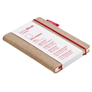 Блокнот на резинке SenseBook "Red Rubber" нелинованный S 9x14см, 80л, 80гр/м² (композиционная кожа)