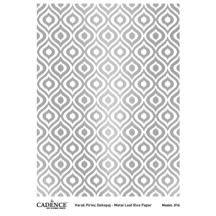 Рисовая карта "Metal Leaf BackGround" 30х42см, 016 SILVER