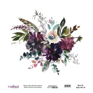 Рисовая декупажная карта Cadence "Watercolor flower" 30х30см, WFC-002