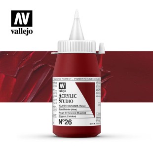 Акриловая краска Vallejo "Studio" #26 Rose Madder (Мареновый розовый), 1л