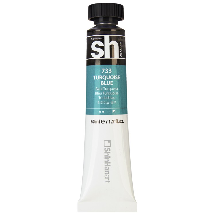 Краска масляная ShinHan "Sh" №733 Синий бирюзовый, туба 50мл
