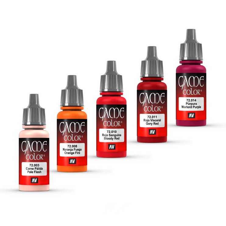 Набор красок Vallejo "Game Color" "Red" 5 штук (№003, 008, 010, 011, 014) по 17мл