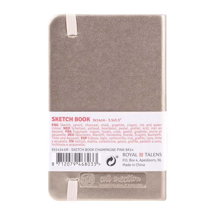Блокнот для зарисовок Art Creation "Pink Champagne" 9х14см, 80л, 140гр/м² (металлик, твердая обложка)