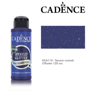 Краска акриловая Cadence "Hybrid Glitter" 120мл №HSA115 темно-синий с золотыми блестками