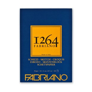Блок бумаги для графики Fabriano "1264 Sketch" 21х29,7см, 100л, 90гр/м², мелкозернистая (19100632)