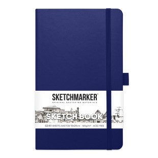 Блокнот для зарисовок Sketchmarker 13x21см, 80л, 140гр/м², твердая обложка, Королевский синий