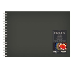 Блокнот для зарисовок на спирали Fabriano "Black Drawing Book" 21x29,7см, 40л, 190гр/м², черная бумага (19021297)
