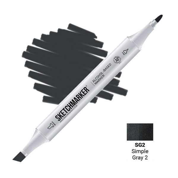 Маркер двусторонний Sketchmarker "Classic" SG2 Простой серый 2