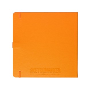 Блокнот для зарисовок Sketchmarker 20x20см, 140г/м2, 80л, твердая обложка Неоновый апельсин