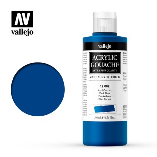 Гуашь-темпера Vallejo "Acrylic Gouache" 12.062 Синий темный, 200 мл