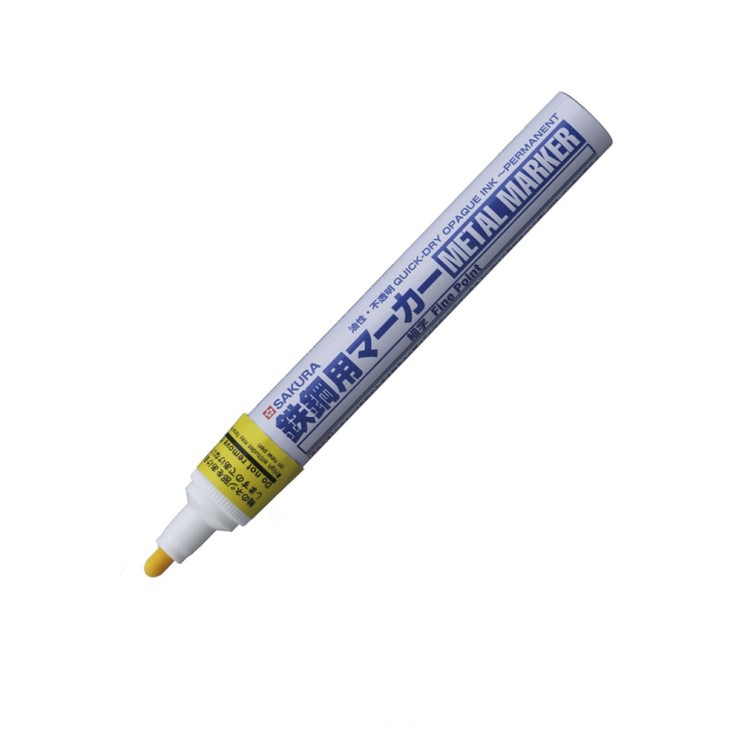 Маркер по металлу Sakura "Metal" 2мм тонкий стержень, Желтый