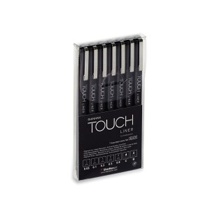 Набор капиллярных ручек "Touch Liner" 7 штук (черные 0.05мм-0.8мм, C, B)