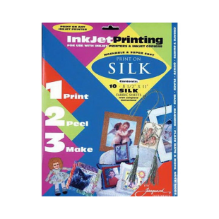 Ткань на бумажной подложке для печати Jacquard "inkjet Fabric Sheets"  100% шелк/ 10листов