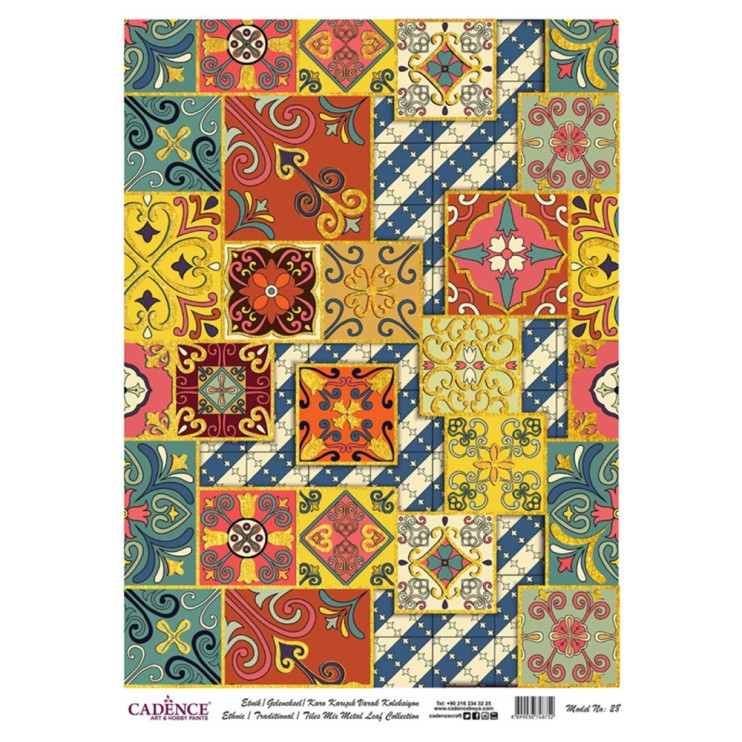 Рисовая карта "Metal Leaf" 30х42см, MLR028 плитка красная GOLD