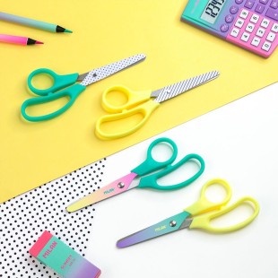 Ножницы канцелярские Milan "Basic Sunset" 134мм, цвет бирюзовый