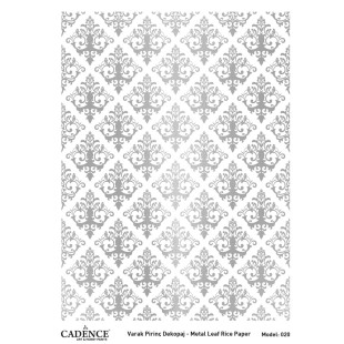 Рисовая декупажная карта Cadence "Metal Leaf BackGround" 30х42см, 020 SILVER