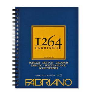 Альбом для графики на спирали Fabriano "1264 Sketch" 21х29,7см, 120л, 90гр/м², мелкозернистая (19100635)