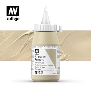 Акриловая краска Vallejo "Studio" #42 Titan Buff (Титановый неотбеленный), 1л