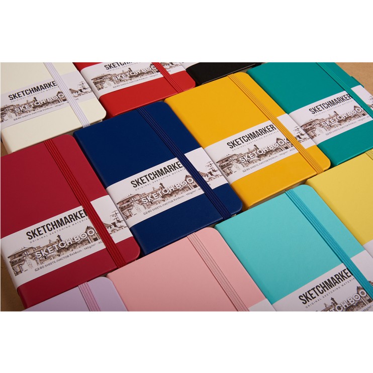 Блокнот для зарисовок Sketchmarker 13x21см, 80л, 140гр/м², твердая обложка, Красный
