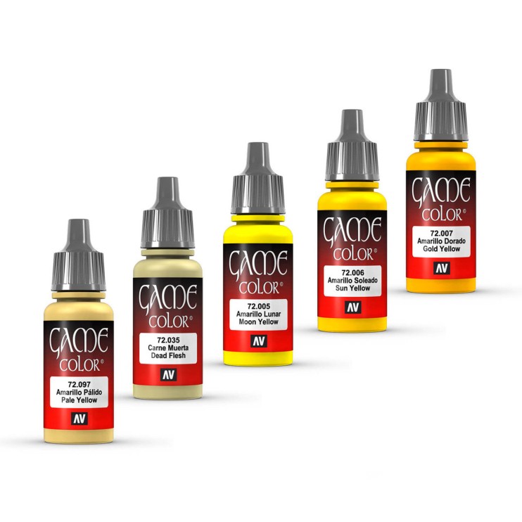 Набор красок Vallejo "Game Color" "Yellow" 5 штук (№005, 006, 007, 035, 097) по 17мл