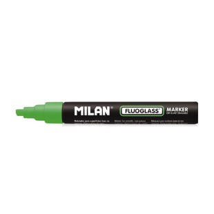 Маркер меловой Milan "Fluoglass" 2-4мм, скошенный, Зеленый