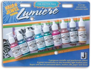 Набор красок по ткани Jacquard "Lumiere" 9 металлик оттенков (JAC9901)