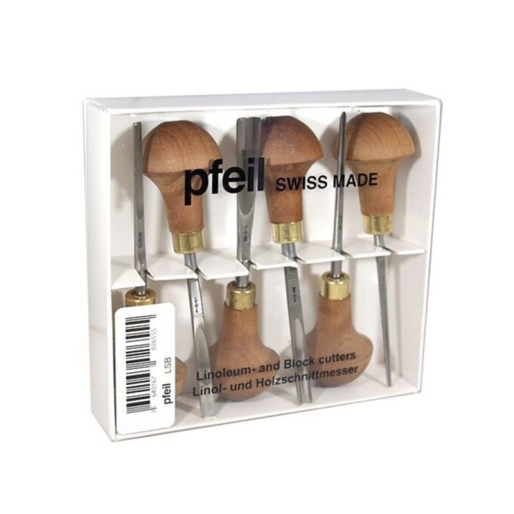 Набор из 6 штихелей Pfeil "LS B" для линогравюры