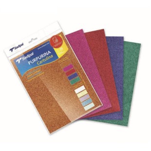 Набор цветной бумаги с блестками Sadipal "Sirio" 21x29,7см, 5 цветов, Глубокие цвета