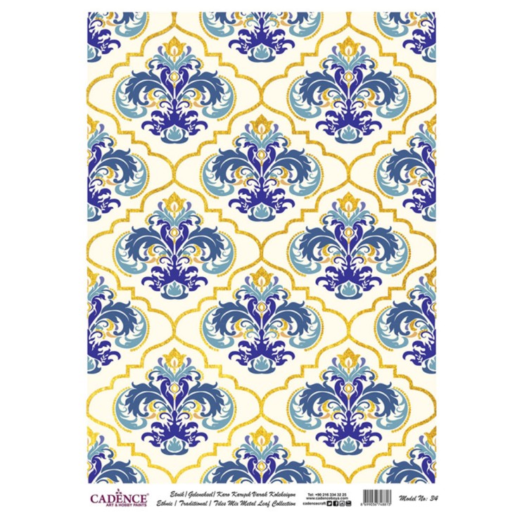 Рисовая карта "Metal Leaf" 30х42см, MLR034 плитка золото GOLD