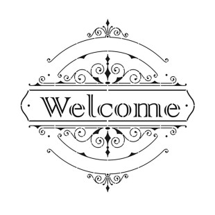 Трафарет пластиковый "Cadence" 25х25см, HDM043 welcome