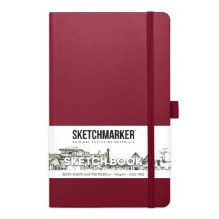 Блокнот для зарисовок Sketchmarker 13x21см, 80л, 140гр/м², твердая обложка, Маджента