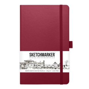 Блокнот для зарисовок Sketchmarker 140г/кв.м 13*21см 80л твердая обложка Маджента