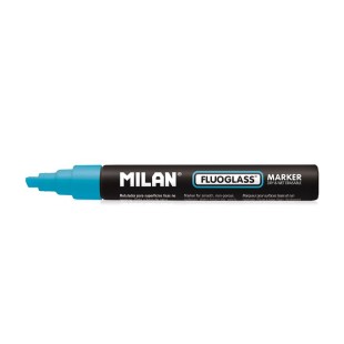 Маркер меловой Milan "Fluoglass" 2-4мм, скошенный, Синий