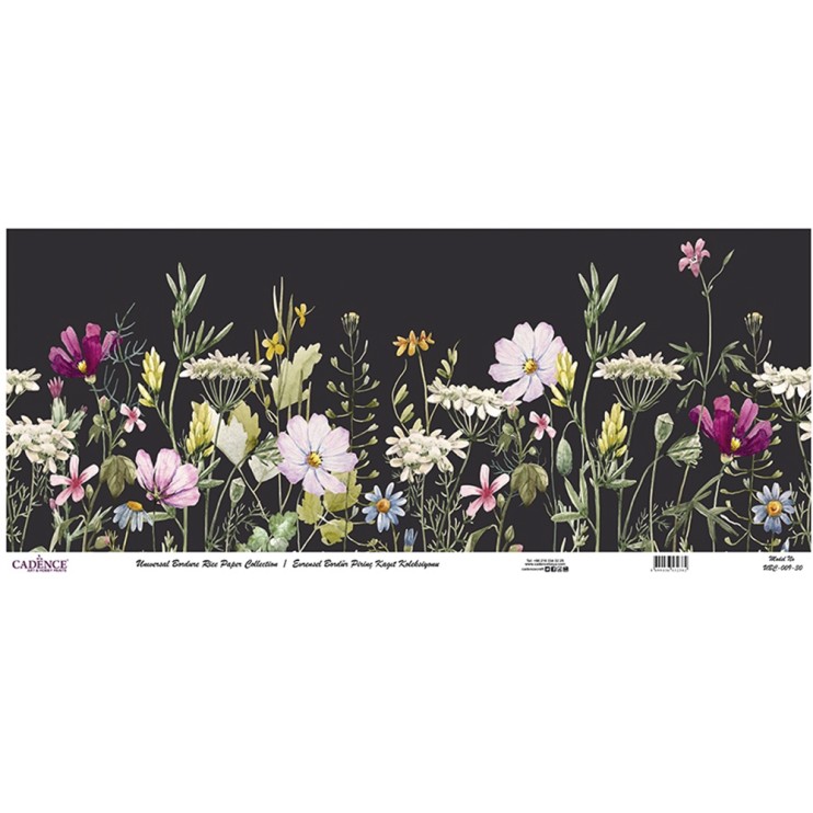 Рисовая карта "Bordure" 30х68см, UBC-009 черные бордюры