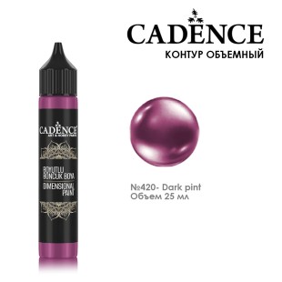 Рельефный контур акриловый Cadence "Dimensional Paint" 25мл, CDP420 темый розовый металлик