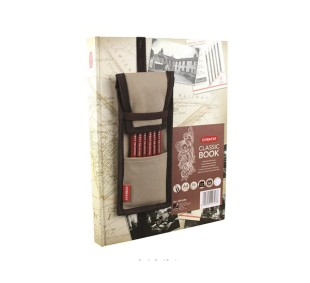 Пенал-свиток для ручек и карандашей "Derwent" на эластичной тесёмке, пустой (2302156)