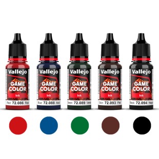 Набор красок Vallejo "Game Color Ink" 5 штук (№086, 088, 089, 093, 094) по 17мл