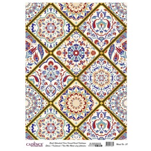 Рисовая декупажная карта Cadence "Metal Leaf" 30х42см, MLR038 плитка золото GOLD
