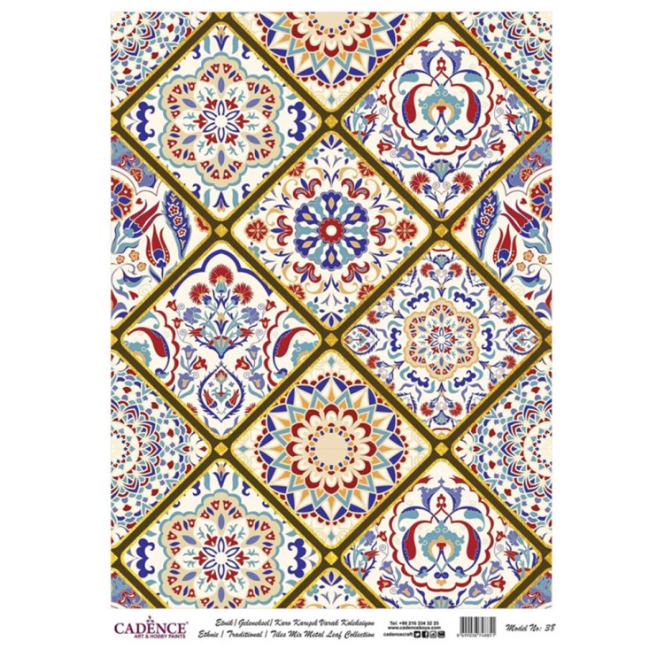 Рисовая карта "Metal Leaf" 30х42см, MLR038 плитка золото GOLD