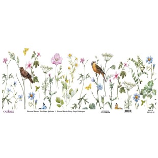 Декупажная карта рисовая Cadence "Bordure" 30х68см, UBC-010 цветочные бордюры