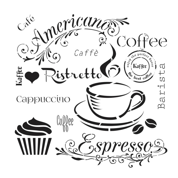 Трафарет 25х25см, HDM047 кофе