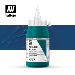 Акриловая краска Vallejo "Studio" #47 Phthalocyanine Turquoise (Бирюзовый фтало), 1л