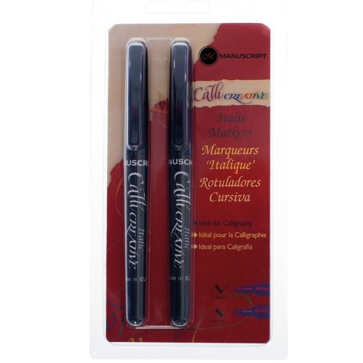 Набор маркеров Manuscript "CalliCreative" 2 штуки с плоскими наконечниками (M/EB), черные