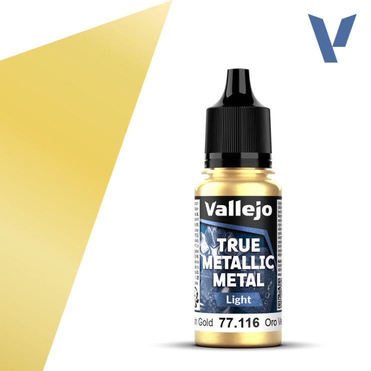 Краска акрил Vallejo "True Metallic Metal" 77.116 Greenish Gold, 18мл (серия Light)