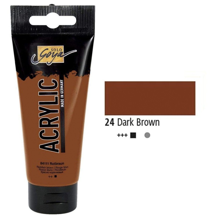 Краска акриловая Solo Goya "Acryl" №24 Коричневый темный, 100мл.