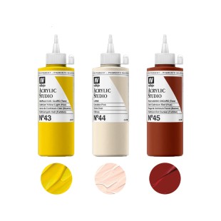 Набор акриловых красок Vallejo "Studio" 3 штуки (№043, 044, 045) по 200мл